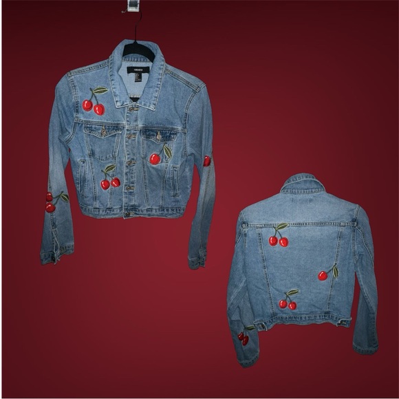 F21 Jacket with Red Cherries - Picture 2 of 7